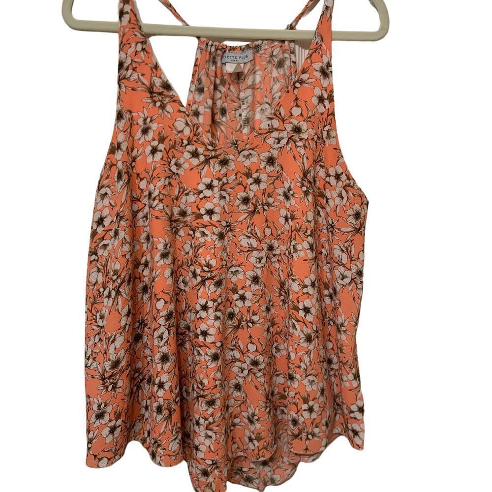 Janette Plus USA Sleeveless Top Size 2X Front Lined Peach‎